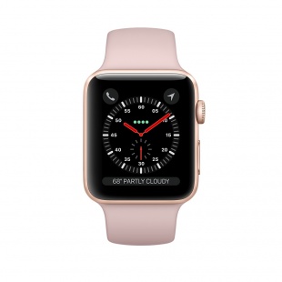 Apple Watch Series 3 // 42мм GPS // Корпус из золотистого алюминия, спортивный ремешок цвета «розовый песок» (MQL22)