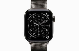 Apple Watch Series 11 // 46мм GPS+Cellular // Корпус из титана сланцевого цвета, миланский сетчатый браслет сланцевого цвета