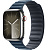 Купить Apple Watch Series 9 // 41мм GPS+Cellular // Корпус из нержавеющей стали серебристого цвета, браслет цвета "тихоокеанский синий", размер M/L