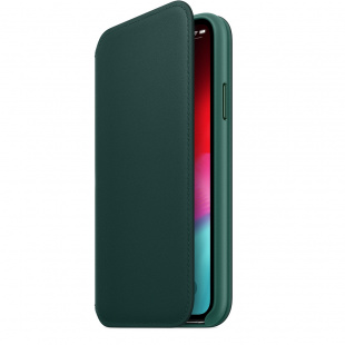 Кожаный чехол Folio для iPhone X / Xs, цвет «зелёный лес», оригинальный Apple