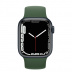 Apple Watch Series 7 // 41мм GPS // Корпус из алюминия цвета «тёмная ночь», монобраслет цвета «зелёный клевер»