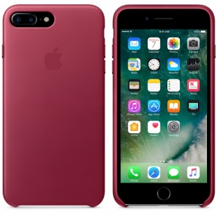Кожаный чехол для iPhone 7+ (Plus)/8+ (Plus), цвет «лесная ягода», оригинальный Apple