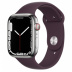 Apple Watch Series 7 // 45мм GPS + Cellular // Корпус из нержавеющей стали серебристого цвета, спортивный ремешок цвета «тёмная вишня»