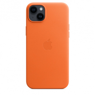 Кожаный чехол MagSafe для iPhone 14, цвет  Orange/Оранжевый