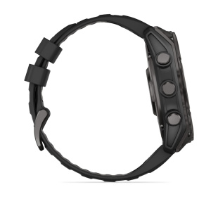 Мультиспортивные часы Garmin Fenix 8 (47mm), Sapphire, угольно-серый корпус с DLC-покрытием, пепельно-черный силиконовый ремешок