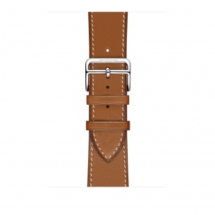 Apple Watch Series 3 Hermès // 38мм GPS + Cellular // Корпус из нержавеющей стали, ремешок Single Tour из кожи Swift цвета Fauve Barenia (MQLM2)