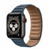 Apple Watch Series 6 // 40мм GPS + Cellular // Корпус из титана цвета «черный космос», кожаный браслет цвета «Балтийский синий», размер ремешка M/L
