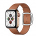 Apple Watch Series 5 // 40мм GPS + Cellular // Корпус из нержавеющей стали золотого цвета, ремешок золотисто-коричневого цвета, с современной пряжкой (Modern Buckle), размер ремешка L