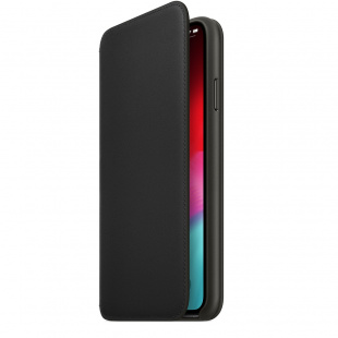 Кожаный чехол Folio для iPhone XS Max, чёрный цвет, оригинальный Apple