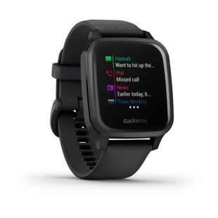 Умные часы Garmin Venu Sq Music Edition (40mm), серый алюминиевый корпус, черный силиконовый ремешок