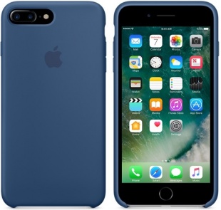 Силиконовый чехол для iPhone 7+ (Plus)/8+ (Plus), цвет «глубокий синий», оригинальный Apple
