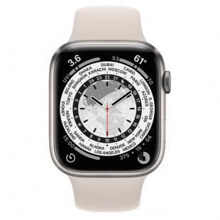 Apple Watch Series 7 // 41мм GPS + Cellular // Корпус из титана, спортивный ремешок цвета «сияющая звезда»