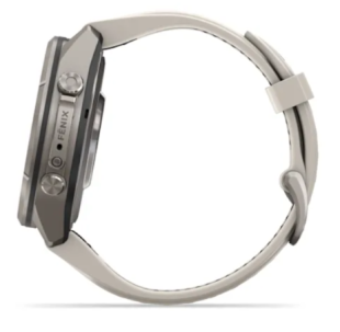 Мультиспортивные часы Garmin Fenix 9 Pro (43mm), титановый корпус, светло-серый силиконовый ремешок (Fog Gray/Dark Sandstone)