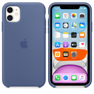 Силиконовый чехол для iPhone 11, цвет «синий лён», оригинальный Apple