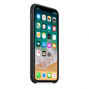 Силиконовый чехол для iPhone X / Xs, чёрный цвет, оригинальный Apple