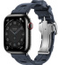 Apple Watch Series 9 Hermès // 41мм GPS+Cellular // Корпус из нержавеющей стали цвета "черный космос", ремешок Kilim Single Tour цвета Navy с раскладывающейся застёжкой (Deployment Buckle)