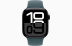 Apple Watch Series 10 // 46мм GPS // Черный глянцевый корпус из алюминия, спортивный ремешок цвета "зеленое озеро"