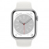 Apple Watch Series 8 // 41мм GPS + Cellular // Корпус из алюминия серебристого цвета, спортивный ремешок белого цвета