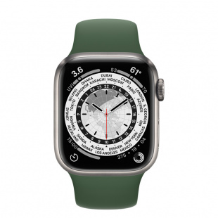 Apple Watch Series 7 // 41мм GPS + Cellular // Корпус из титана, спортивный ремешок цвета «зелёный клевер»