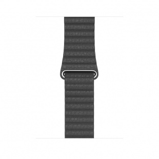 Apple Watch Series 5 // 44мм GPS + Cellular // Корпус из нержавеющей стали цвета «серый космос», кожаный ремешок черного цвета, размер ремешка L