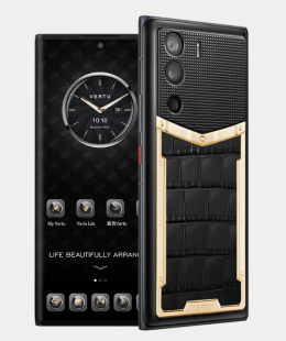 Телефон Vertu METAVERTU 5G Web3, Alligator Leather 18K Gold (Iron Black/Черный)