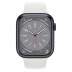 Apple Watch Series 8 // 41мм GPS // Корпус из алюминия цвета "темная ночь", спортивный ремешок белого цвета