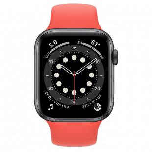Apple Watch Series 6 // 44мм GPS // Корпус из алюминия цвета «серый космос», спортивный ремешок цвета «Розовый цитрус»