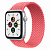 Купить Apple Watch SE // 44мм GPS // Корпус из алюминия серебристого цвета, плетёный монобраслет цвета «Розовый пунш» (2020)