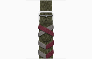 Apple Watch Series 9 Hermès // 45мм GPS+Cellular // Корпус из нержавеющей стали серебристого цвета, ремешок Bridon Single Tour цвета Kaki