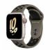 Apple Watch SE // 40мм GPS + Cellular // Корпус из алюминия цвета «сияющая звезда», спортивный ремешок Nike цвета «cерая олива/черный» (2022-2023)