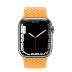 Apple Watch Series 7 // 45мм GPS + Cellular // Корпус из нержавеющей стали серебристого цвета, плетёный монобраслет цвета «спелый маис»