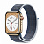 Купить Apple Watch Series 8 // 41мм GPS + Cellular // Корпус из нержавеющей стали золотого цвета, спортивный браслет цвета "синий шторм"