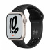 Apple Watch Series 7 // 41мм GPS // Корпус из алюминия цвета «сияющая звезда», спортивный ремешок Nike цвета «антрацитовый/чёрный»