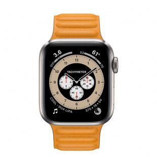 Apple Watch Series 6 // 40мм GPS + Cellular // Корпус из титана, кожаный браслет цвета «Золотой апельсин», размер ремешка M/L