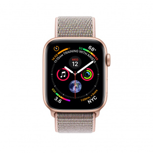 Apple Watch Series 4 // 40мм GPS + Cellular // Корпус из алюминия золотого цвета, ремешок из плетёного нейлона цвета «розовый песок» (MTUK2)