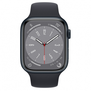Apple Watch Series 8 // 41мм GPS // Корпус из алюминия цвета "темная ночь", спортивный ремешок цвета "темная ночь"