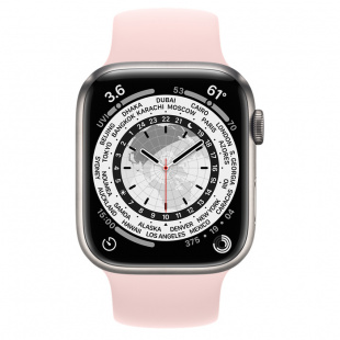 Apple Watch Series 7 // 45мм GPS + Cellular // Корпус из титана, монобраслет цвета «розовый мел»