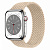 Купить Apple Watch Series 8 // 45мм GPS + Cellular // Корпус из нержавеющей стали серебристого цвета, плетёный монобраслет бежевого цвета