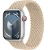 Apple Watch Series 9 // 41мм GPS+Cellular // Корпус из алюминия серебристого  цвета, плетёный монобраслет бежевого цвета