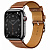 Купить Apple Watch Series 7 Hermès // 45мм GPS + Cellular // Корпус из нержавеющей стали цвета «черный космос», ремешок Single Tour Attelage цвета Gold