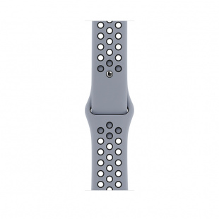 Apple Watch SE // 44мм GPS + Cellular // Корпус из алюминия серебристого цвета, спортивный ремешок Nike цвета «Дымчатый серый/чёрный» (2020)