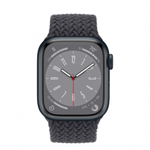 Apple Watch Series 8 // 41мм GPS // Корпус из алюминия цвета "темная ночь", плетёный монобраслет цвета "темная ночь"