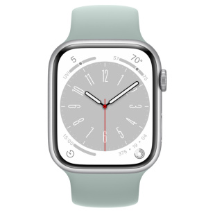 Apple Watch Series 8 // 45мм GPS // Корпус из алюминия серебристого цвета, монобраслет цвета "суккулент"