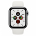 Apple Watch Series 5 // 44мм GPS + Cellular // Корпус из нержавеющей стали цвета «серый космос», спортивный ремешок белого цвета