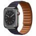 Apple Watch Series 8 // 45мм GPS + Cellular // Корпус из нержавеющей стали графитового цвета, кожаный браслет чернильного цвета, размер ремешка S/M