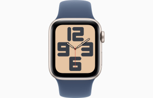 Apple Watch SE // 44мм GPS (Custom) // Корпус из алюминия цвета «сияющая звезда», спортивный ремешок цвета «деним» (2024)