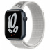 Apple Watch Series 7 // 45мм GPS // Корпус из алюминия цвета «тёмная ночь», спортивный браслет Nike цвета «снежная вершина»