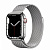 Купить Apple Watch Series 7 // 41мм GPS + Cellular // Корпус из нержавеющей стали серебристого цвета, миланский сетчатый браслет серебристого цвета