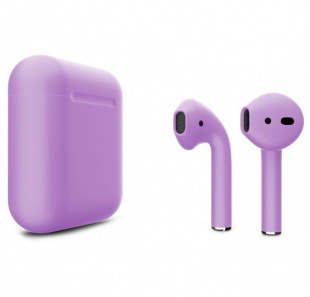 AirPods - беспроводные наушники с Qi - зарядным кейсом Apple (Сиреневый, матовый)