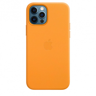 Кожаный чехол MagSafe для iPhone 12 Pro Max, цвет «Золотой апельсин»